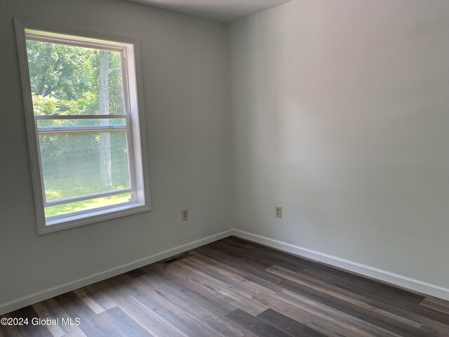 spare room with hardwood / wood-style flooring