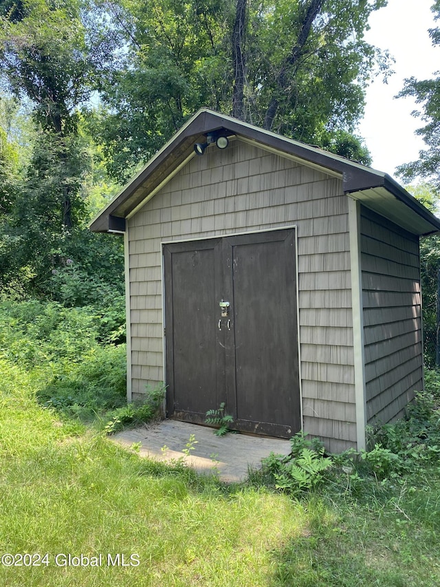 view of shed