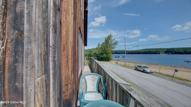 balcony with a water view