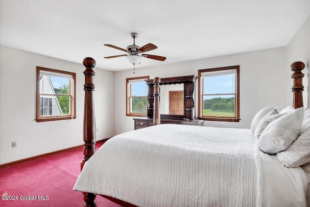 bedroom with carpet and ceiling fan