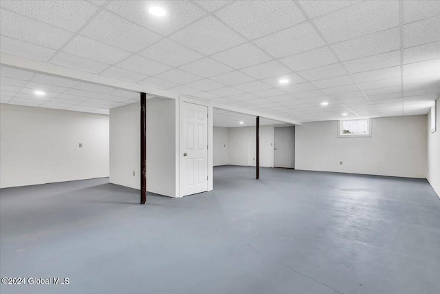 basement with a drop ceiling