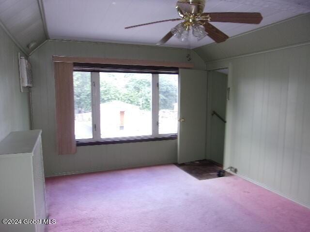 2119 Broadway, Schenectady, NY 12306 - carpeted empty room featuring a ceiling fan and lofted ceiling