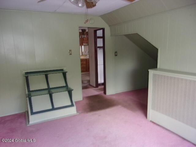 2119 Broadway, Schenectady, NY 12306 - additional living space with carpet floors, ceiling fan, and radiator heating unit