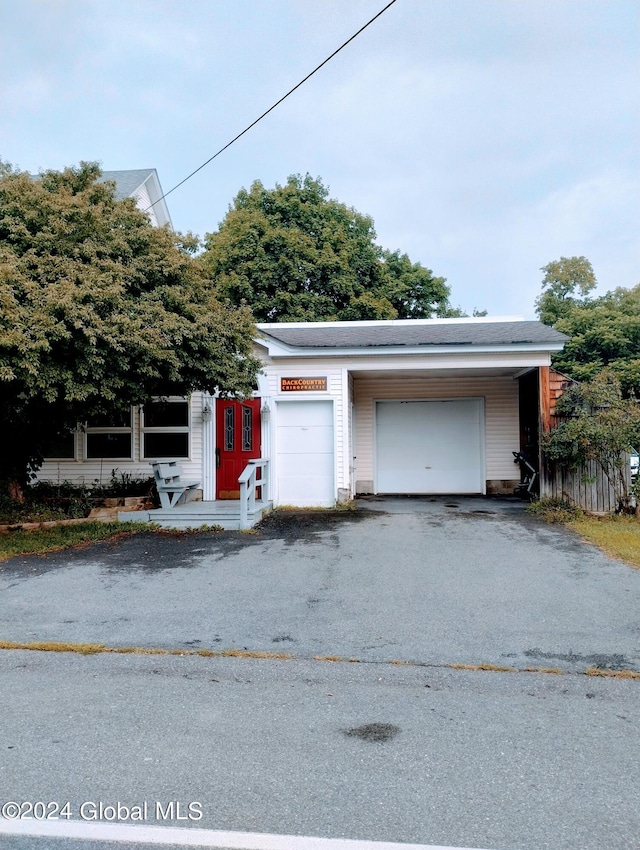 view of garage