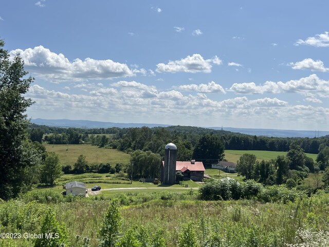 bird's eye view with a rural view