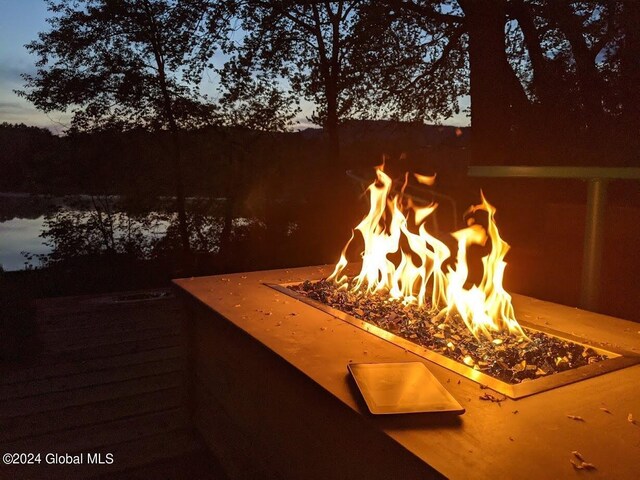 details featuring a fire pit