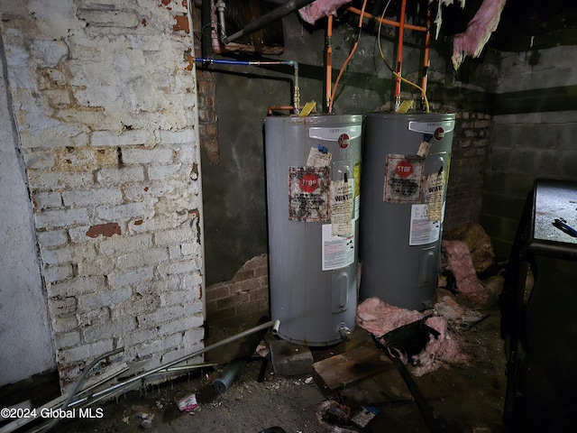 utility room with electric water heater