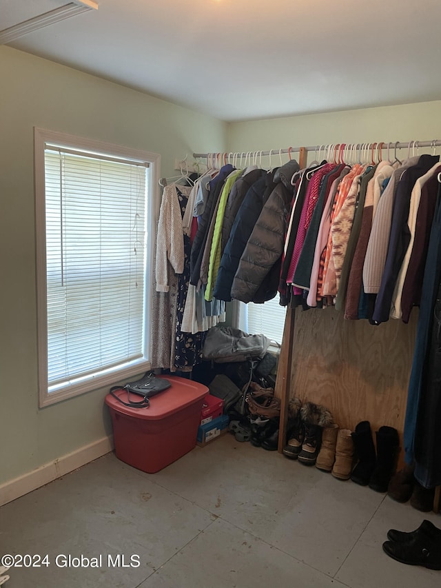 view of walk in closet