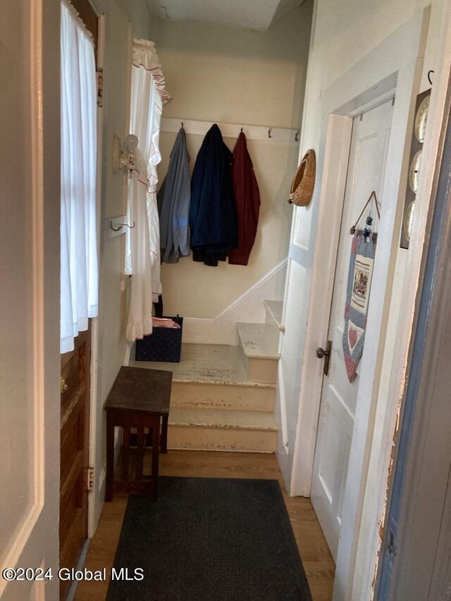 mudroom featuring light hardwood / wood-style floors