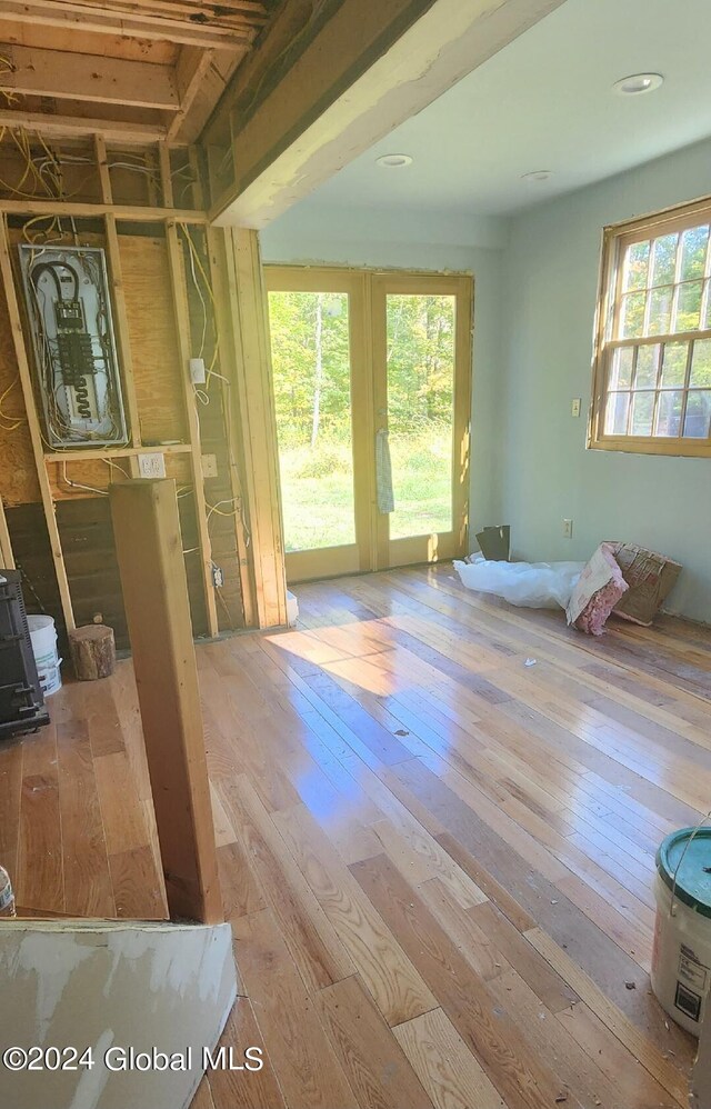 misc room with light hardwood / wood-style floors