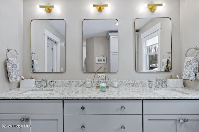 bathroom featuring dual bowl vanity