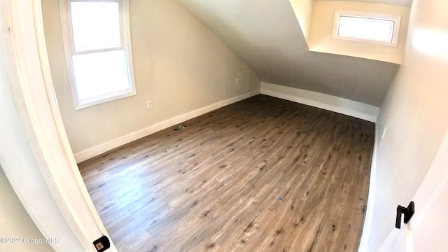 additional living space with dark hardwood / wood-style floors