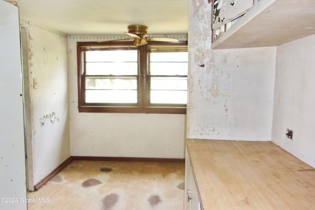 spare room featuring ceiling fan