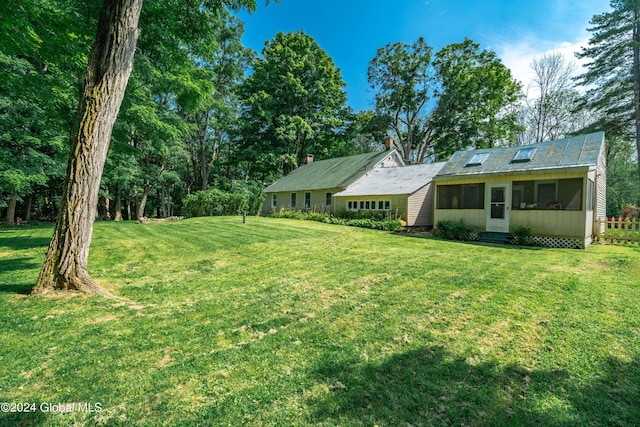 view of yard featuring entry steps