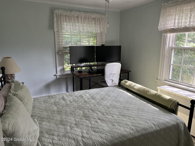 bedroom featuring ornamental molding