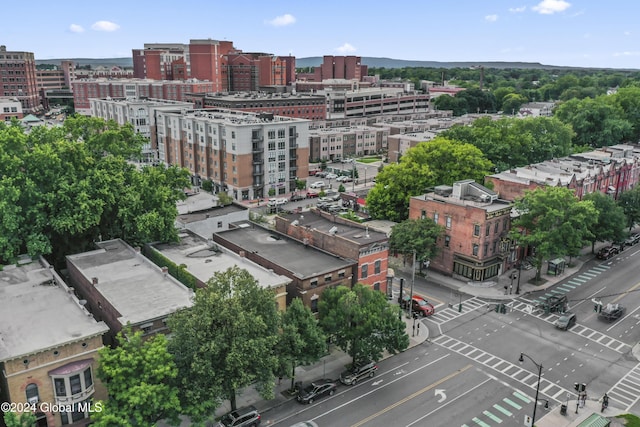 drone / aerial view featuring a view of city