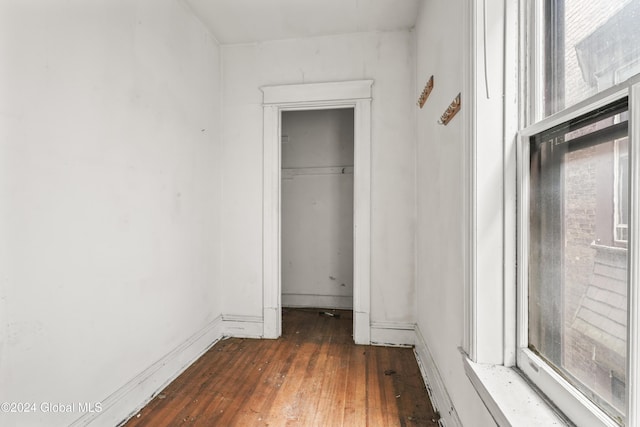 interior space with hardwood / wood-style flooring