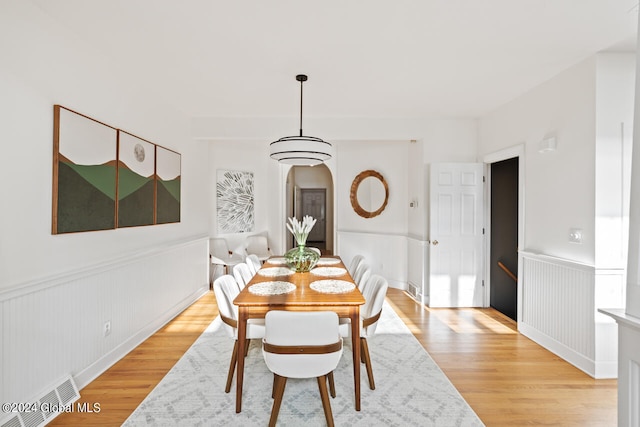 dining room featuring light wood-type flooring