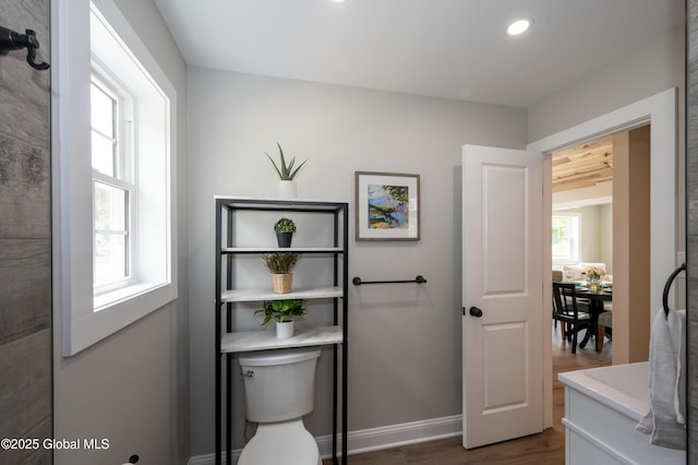 26 N 2nd Ave, Broadalbin, NY 12025 - bathroom featuring wood finished floors, recessed lighting, and vanity