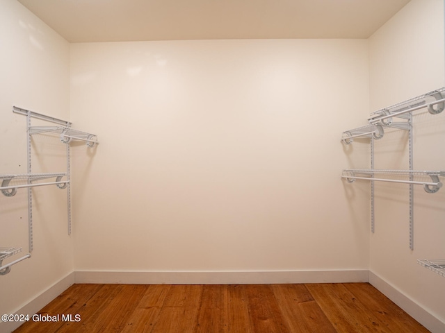 spacious closet featuring hardwood / wood-style flooring