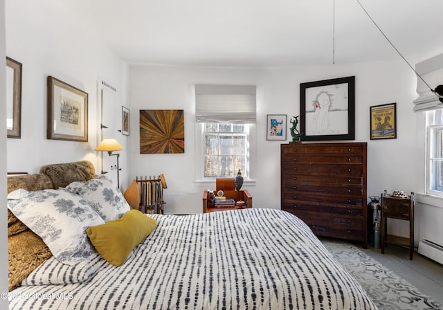 bedroom with multiple windows