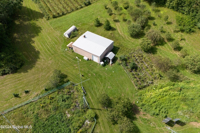 drone / aerial view with a rural view