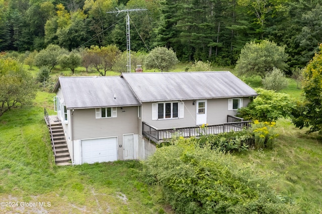 exterior space featuring a garage