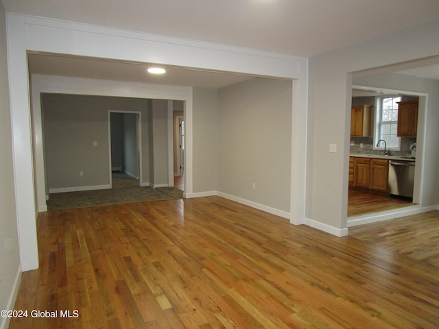 unfurnished room featuring light wood-type flooring