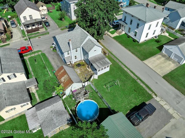 drone / aerial view with a residential view