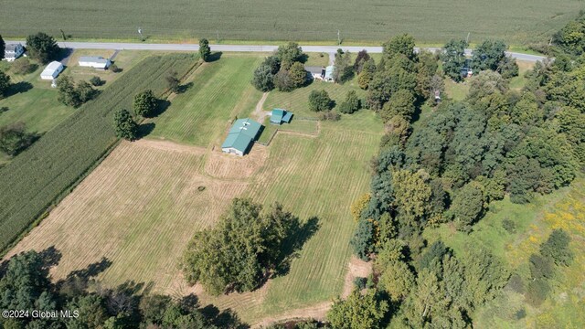 aerial view featuring a rural view