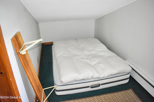 bedroom featuring a baseboard radiator