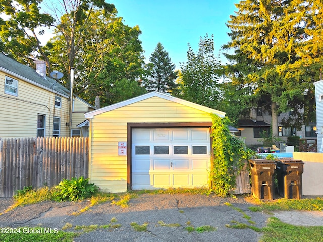 view of garage