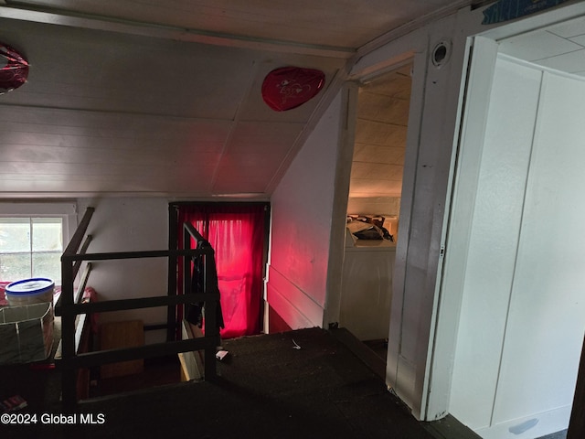bedroom with vaulted ceiling