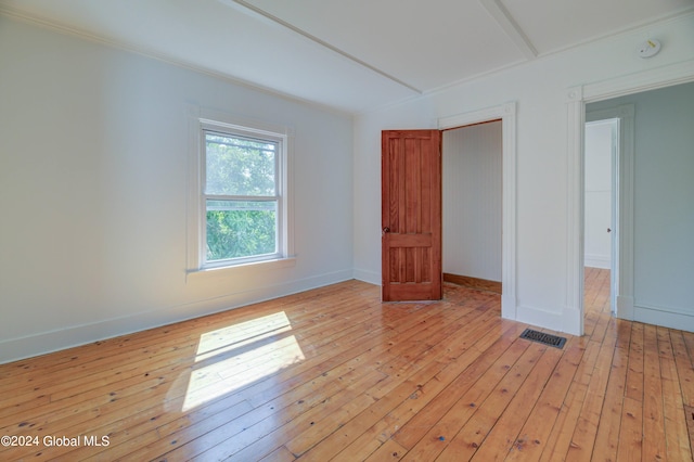 unfurnished bedroom featuring light hardwood / wood-style floors