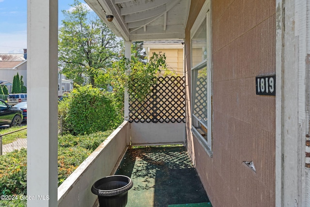 exterior space featuring covered porch