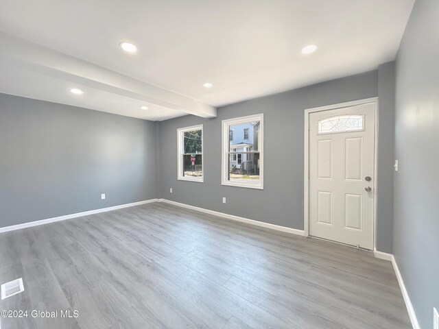 foyer entrance featuring light hardwood / wood-style floors