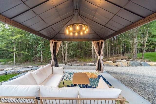 view of patio / terrace with a gazebo