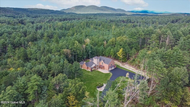 aerial view featuring a mountain view