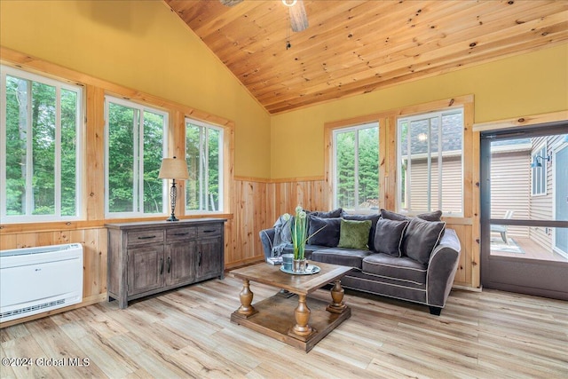 interior space featuring plenty of natural light and wooden ceiling