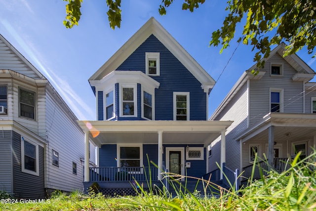 view of front of home with covered porch