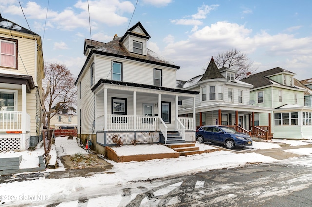 view of front facade featuring covered porch