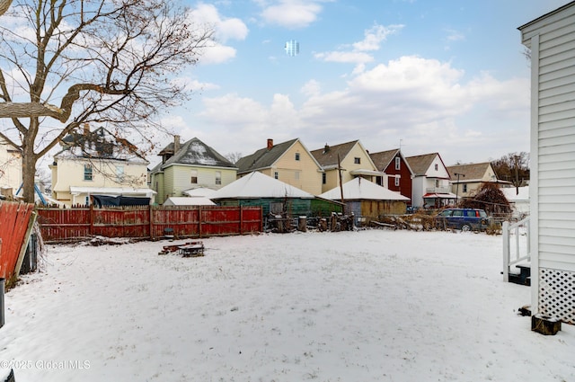 view of snowy yard