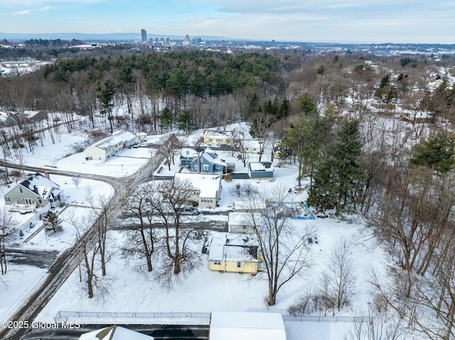 view of snowy aerial view