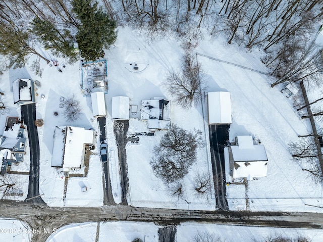 view of snowy aerial view