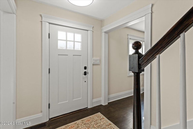 entryway featuring dark hardwood / wood-style floors