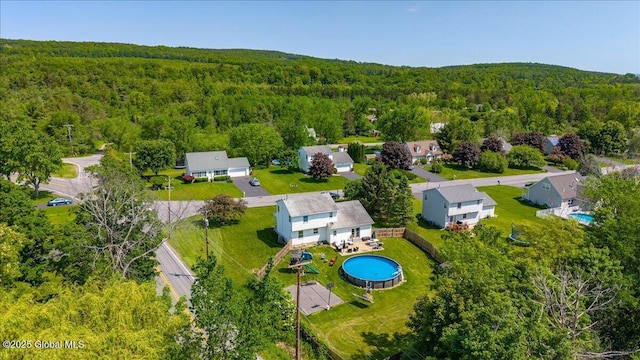 50 Whipple Way, Altamont, NY 12009 - bird's eye view of a heavily wooded area and a pool area