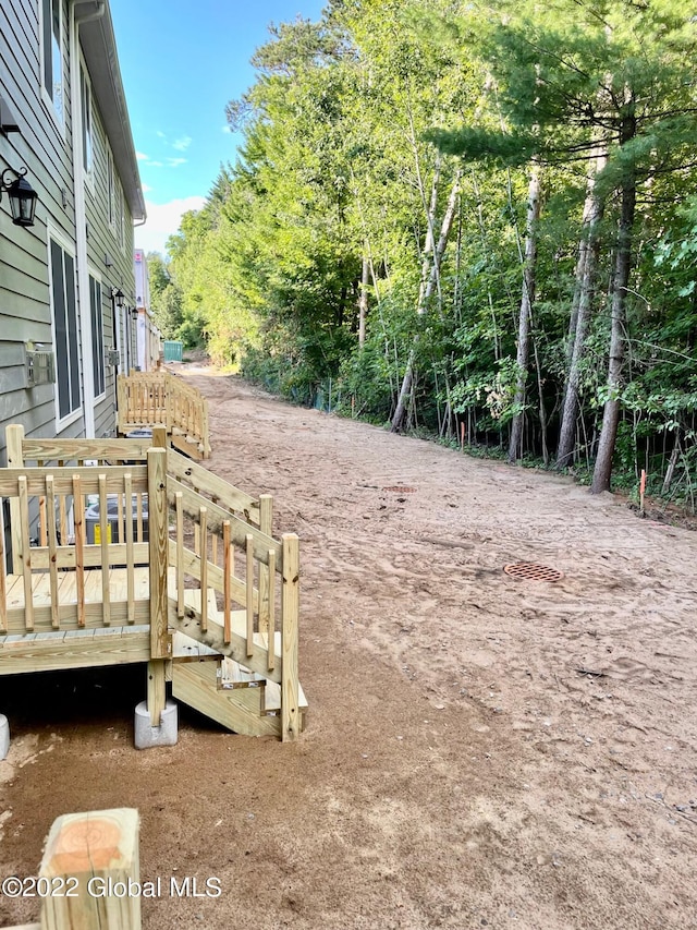 view of yard featuring a deck