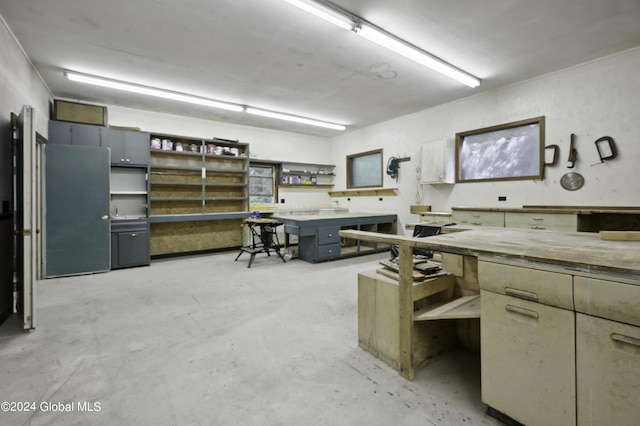 135 Sparrowhawk Lake Rd, Maryland, NY 12155 - miscellaneous room with a workshop area and concrete flooring