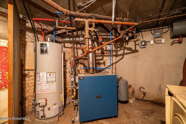 utility room with gas water heater