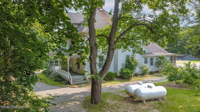 view of yard with a porch